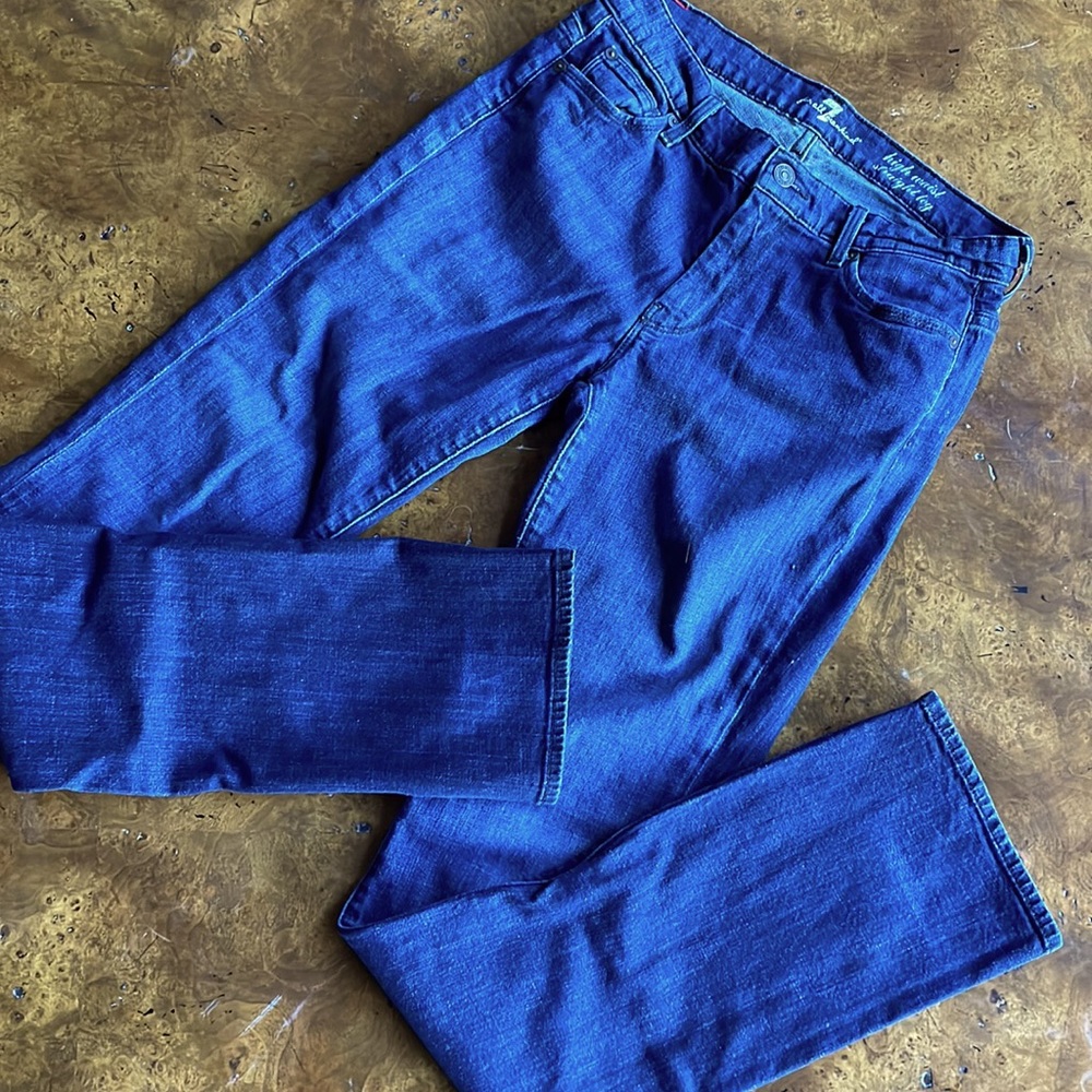 7 For All Mankind high waisted straight leg jeans